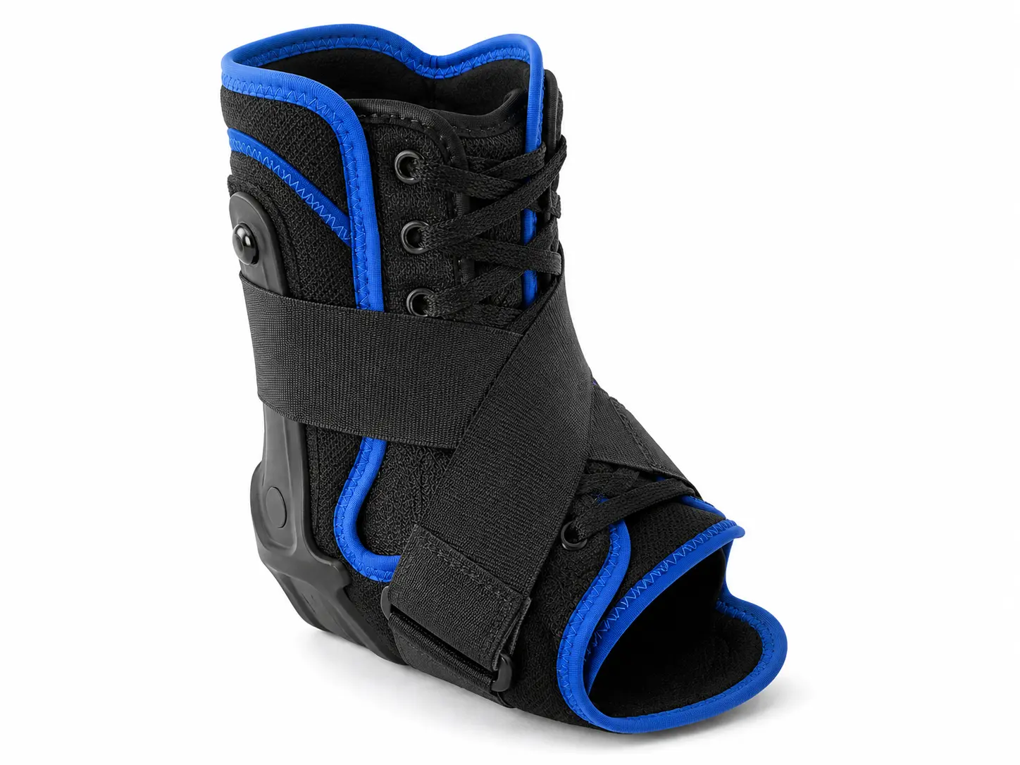 Lace-up ankle brace with figure-8 stabilizer straps for sport recovery