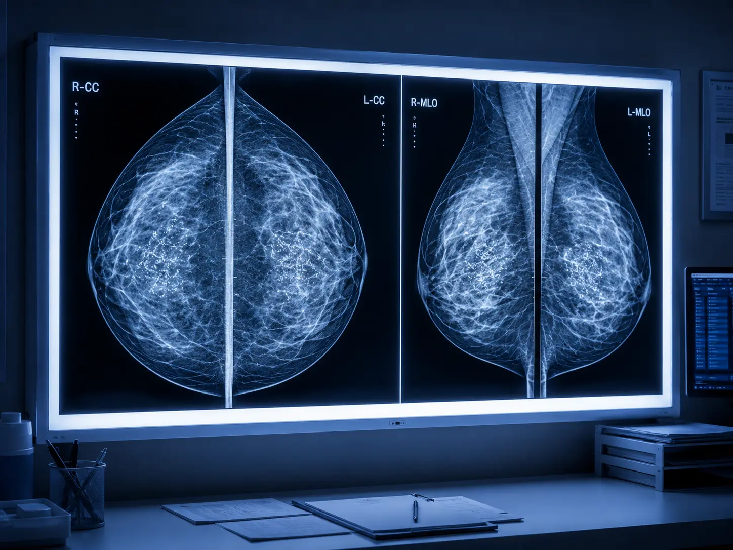 High-resolution mammography dry film for breast cancer screening