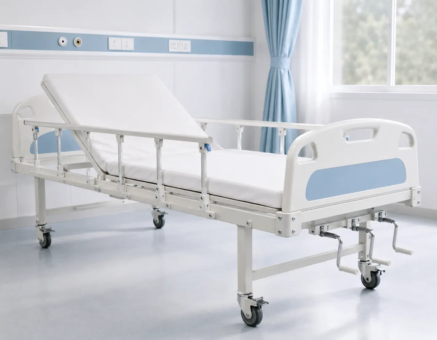 Manual hospital bed for hospitals