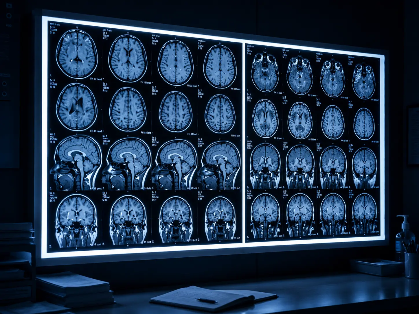 MRI dry imaging film with high Dmax for brain and spine soft tissue contrast