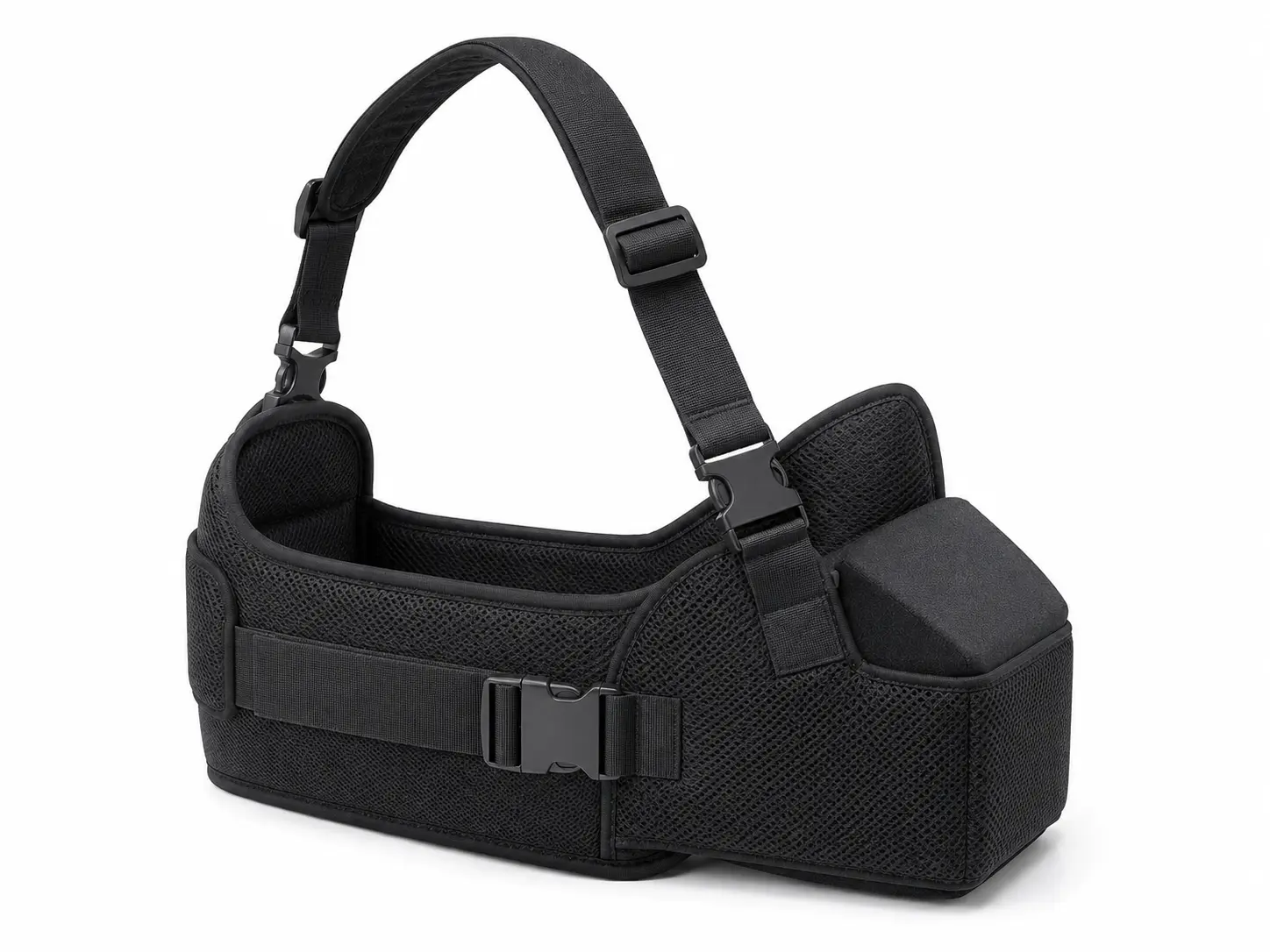 Shoulder immobilizer with abduction pillow for rotator cuff post-surgery