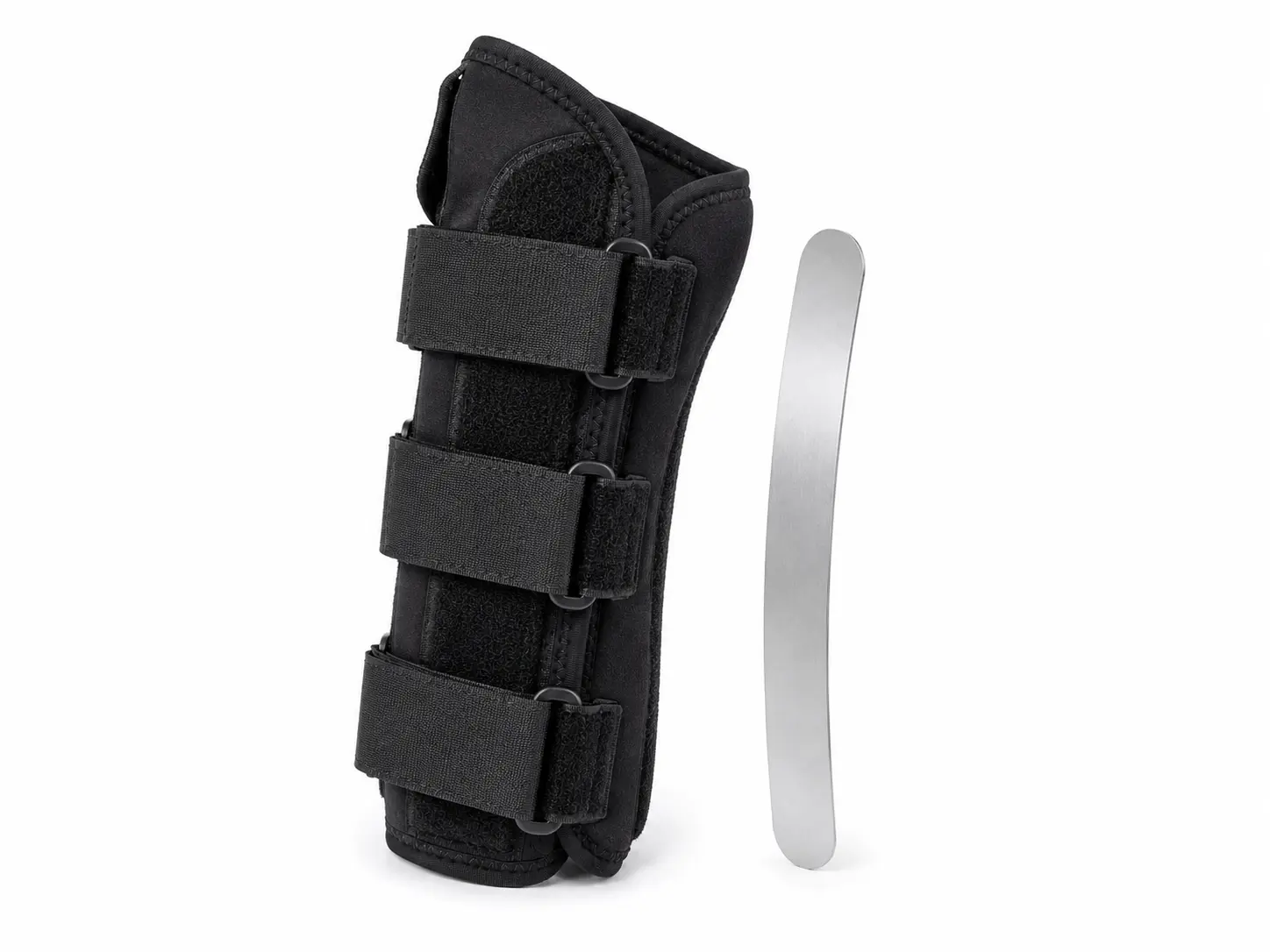 Wrist splint with removable aluminum palmar stay for carpal tunnel support